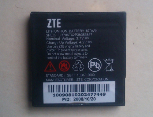 Batería Zte 670 Mah