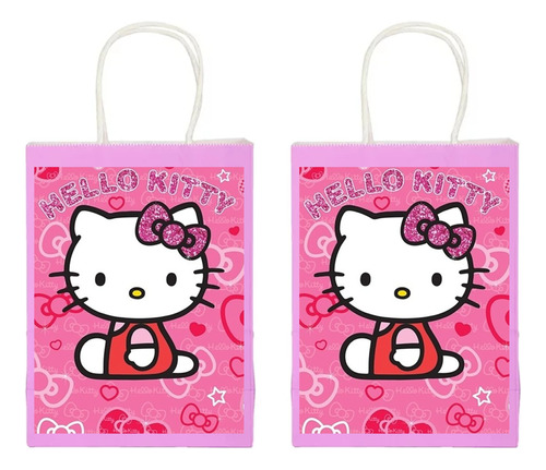 Bolsas Hello Kitty Para Cotillón Dulces Cumpleaños X 12 