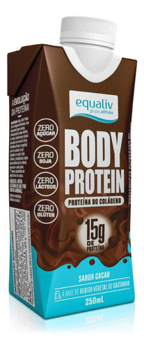 24x Bebida Láctea Vegetal Body Protein Equaliv Cacau 250ml