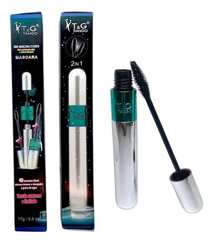 Kit Rímel Máscara De Cílios T&g Tango 4d 2em 1 C/ 2 Unidades Preto