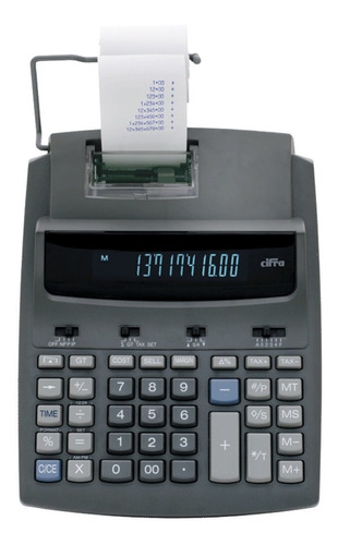 Calculadora Con Impresor 12 Digitos Intensiva Cifra Pr-255t