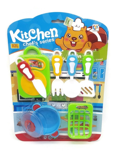 Set Kit Juego Cocina Accesorios Niños 7 Piezas Juguete