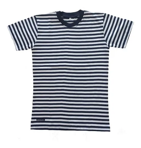 Remera rayada azul y blanca shop