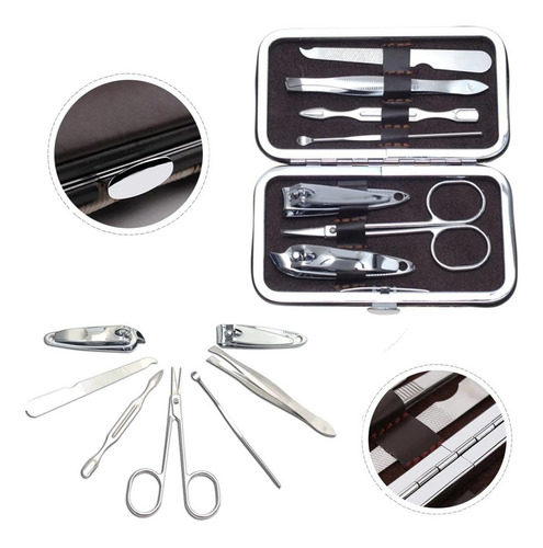 Set Manicure Pedicura Acero Inoxidable 7 Piezas Cortauñas