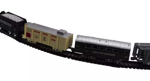 Kit Locomotiva Trilhos Vagões 1,88 Metros Trem Brinquedo