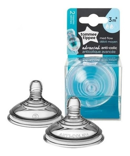 Tetinas De Biberón  Flujo Medio 3 + Pack X 2 Tommee Tippee