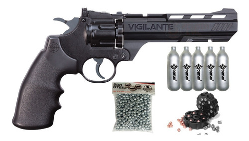 Pistola Revolver Co2 Vigilante Bbs/diabolos + Gas + Municion
