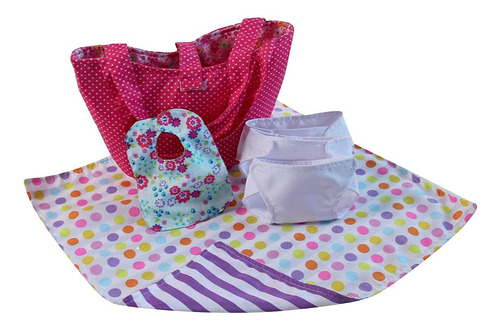 Set De Regalo De Bolsa De Pañales De Lujo Para Muñeca Beb.