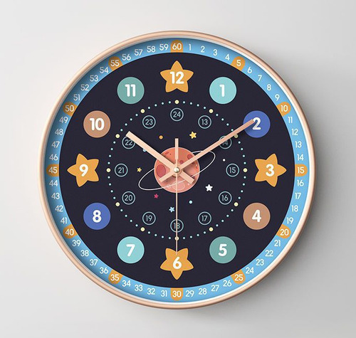 Reloj De Pared Silencio Educada Temprana Creativa Para Niño