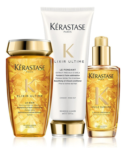 Kérastase Bain Elixir + Fondant Elixir + Elixir Ultime