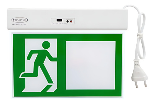 Placa Balizamento Rota De Fuga Led Verde Segurimax 110v/220v
