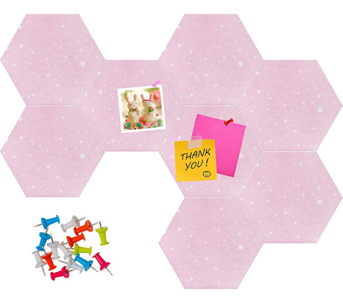 Tablero De Fieltro Hexagonal Con 20 Pasadores Y Azulejos Ros