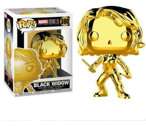 Funko Pop Black Widow 380 Gold Chrome 1st Ten Years 