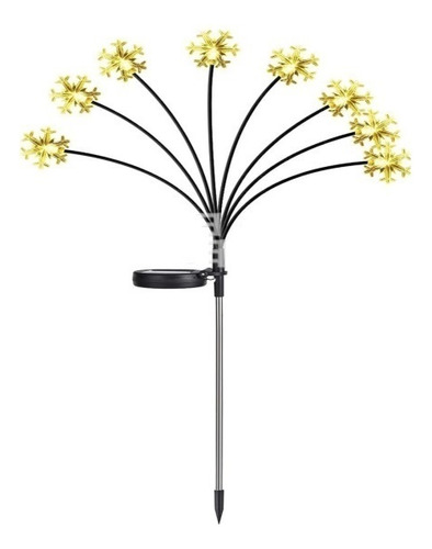 6 Luces Solares Decorativas De Navidad, 8 Copos De Nieve