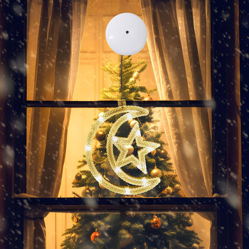 4 Adorno Navideño Con Luz Led Para Ventana, Ligero Y