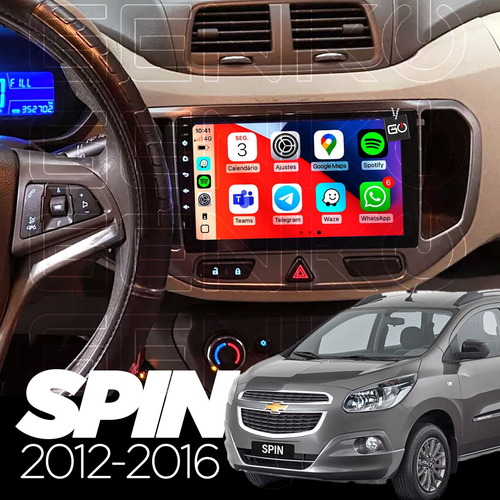 Kit Multimídia Adak Octacore 4+64gb Chevrolet Spin 2012-2018