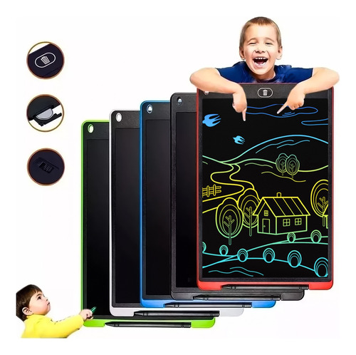 Pizarra Mágica Lcd Para Niños Tableta Multicolor De 8,5 PuLG