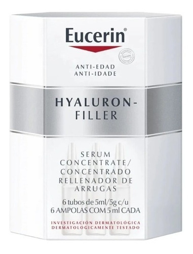 Imagen 3 de 3 de Sérum Concentrate Eucerin Hyaluron-Filler día/noche para todo tipo de piel de 5mL- pack x 6 unidades