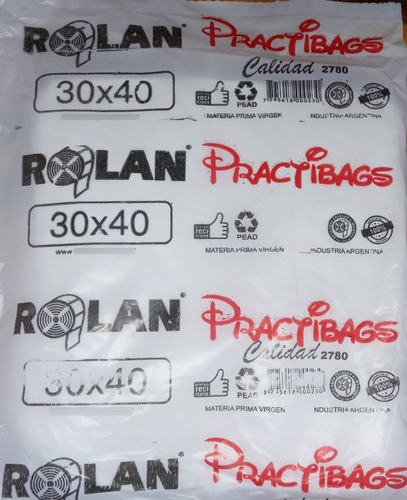 Bolsa Camiseta 30x40 Ad Practibag  Blanca X 10 Unid. Rolan