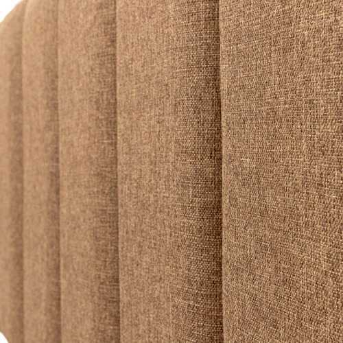 Cabeceira Solteiro Modelar Casa Estofada Modular Ripada Adesiva Com 5 Placas 60x20 Medida Montada 100x60cm Na Cor Linho Marrom
