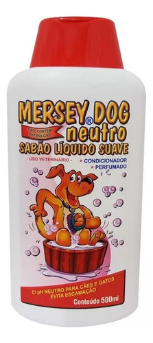 Shampoo Mersey Neutro 500 Ml - Cães Fragrância Sem Cheiro