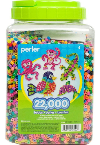 Tarro Gigante X22.000 Perler Hama Beads Midi Original +papel