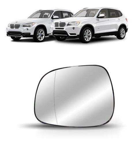 Lente Retrovisor Bmw X1 X3 09 10 11 12 13 14 Com Aquecedor