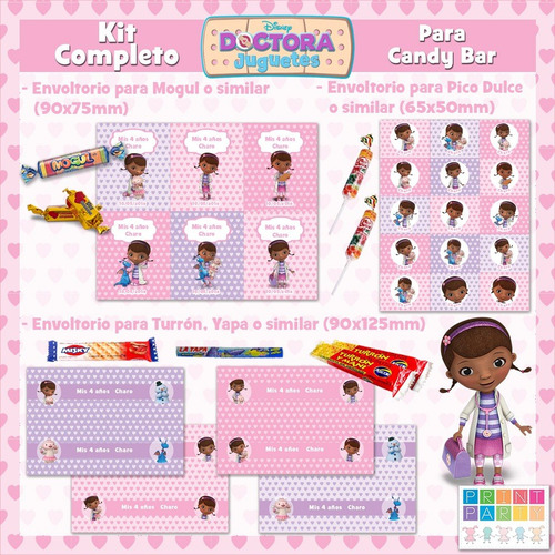 Doctora Juguetes Kit Imprimible Personalizado Con Candy Bar