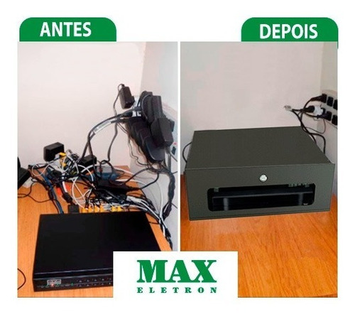 Imagem 7 de 7 de Mini Rack 3u Parede Organizador Cftv Informatica Padrão 19''