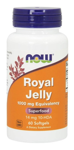 Geleia Real 1000 Mg Now 60 Softgels Importada Royal Jelly