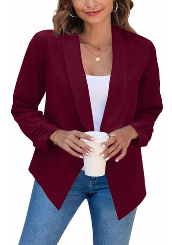 Blazer De Solapa Doble A La Moda Para Mujer