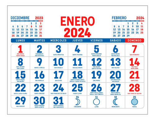 Calendario Mensual 2024 Archivo Digital