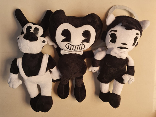 Set X3 Peluches Bendy+boris+alice And The Ink Machine 28cm