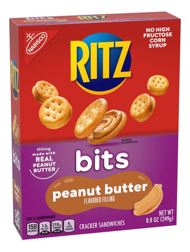 Galletas Ritz Bits Peanut Butter 8.8 Oz Importadas