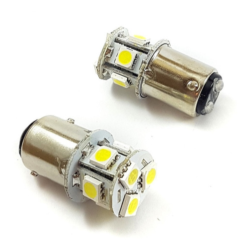 Lampara S25 13 Led Blanca Bay15d 2 Polos 12v X2 Un.