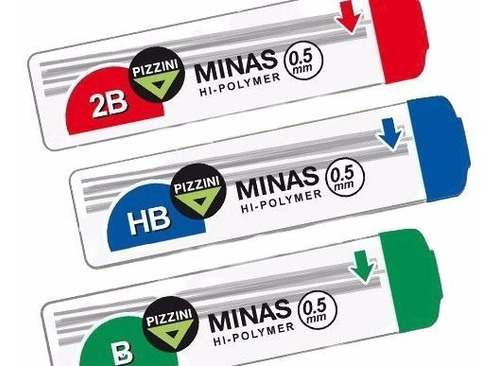 Minas Pizzini P/portaminas 0,5mm Hb Lapiz Mecánico Caja X12u