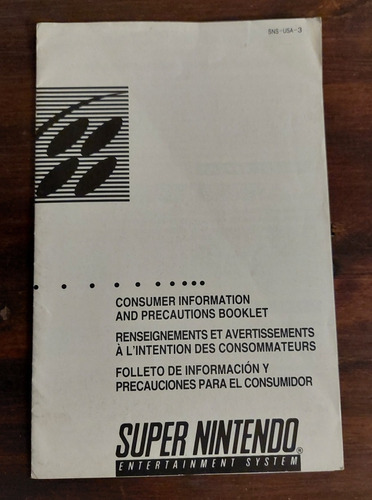 Manual Original Super Nintendo Snes