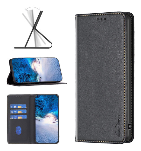 Funda Tipo Cartera Con Ranura Para Tarjetas De Piel Abatible