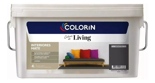  Colorín Living Interiores latex mate lavable cubritivo 4L color hematita