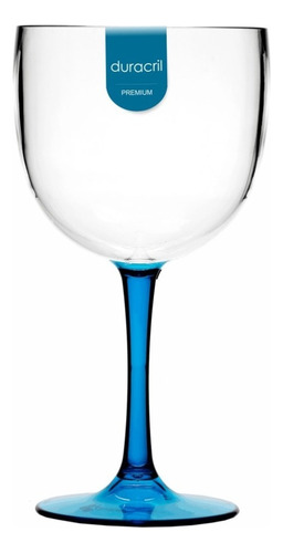 10 Taças De Gin Tônica Acrílico Bicolor 580 Ml Varias Cores Cor Azul-claro