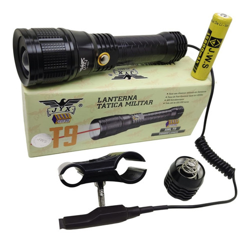 Lanterna Mira Laser Luz Foco Branco Zoom Carabina Rifle Jws. Cor da lanterna Preto