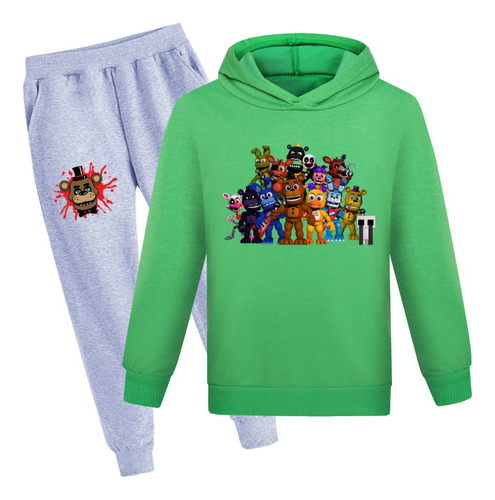 Five Nights At Freddy's Sudadera Gris Con Capucha + Pantalón