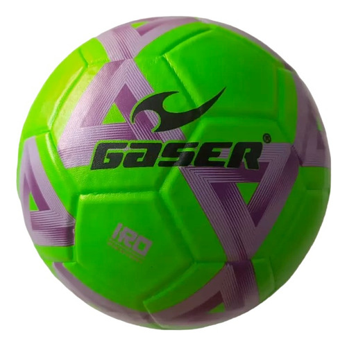Balón Gaser De Futbol Modelo Iro Fosforescente Color Verde Con Morado Verde Con Morado