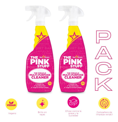  The Pink Stuff  Limpiador Multiuso Milagroso 750ml - Packx2