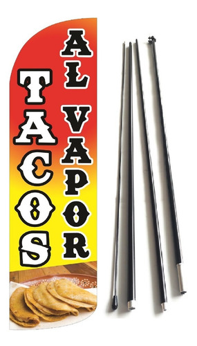 Tacos Al Vapor Estructura Combo Pluma Sublimada Manga 3.5 M 