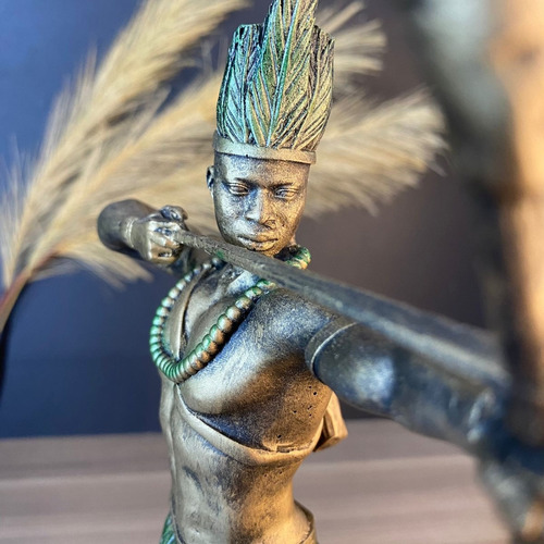 Oxossi 2 Exclusiva Umbanda Candomblé Cor Dourado Studio Orion Artigos Religiosos