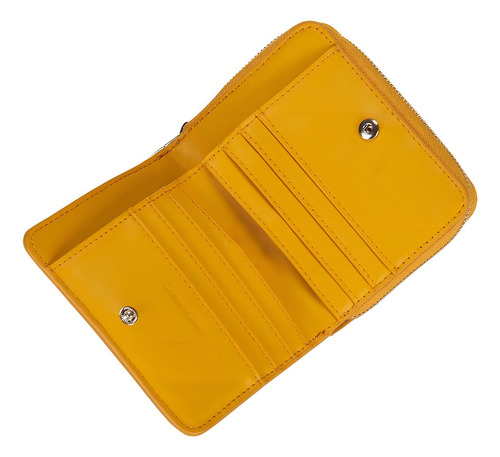 Cartera Calvin Klein Liso Con Logo Para Mujer Color Amarillo