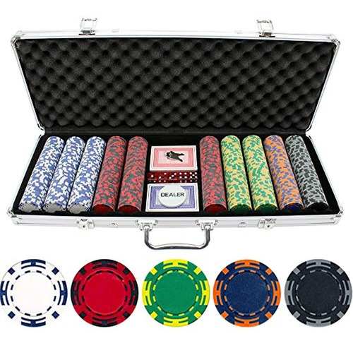 13,5 G 500pc Z Arcilla Poker Chip Set De Rayas