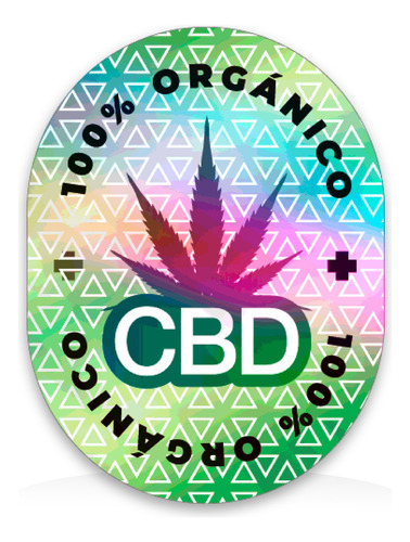Holograma Cbd 100% Organico / Sello / 250 Pzs 20 Mm Color Holografico