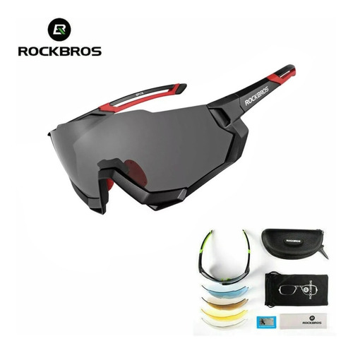 Oculos Ciclismo Rockbros Rb-sp176 Troca Lentes C/ Clip Preto